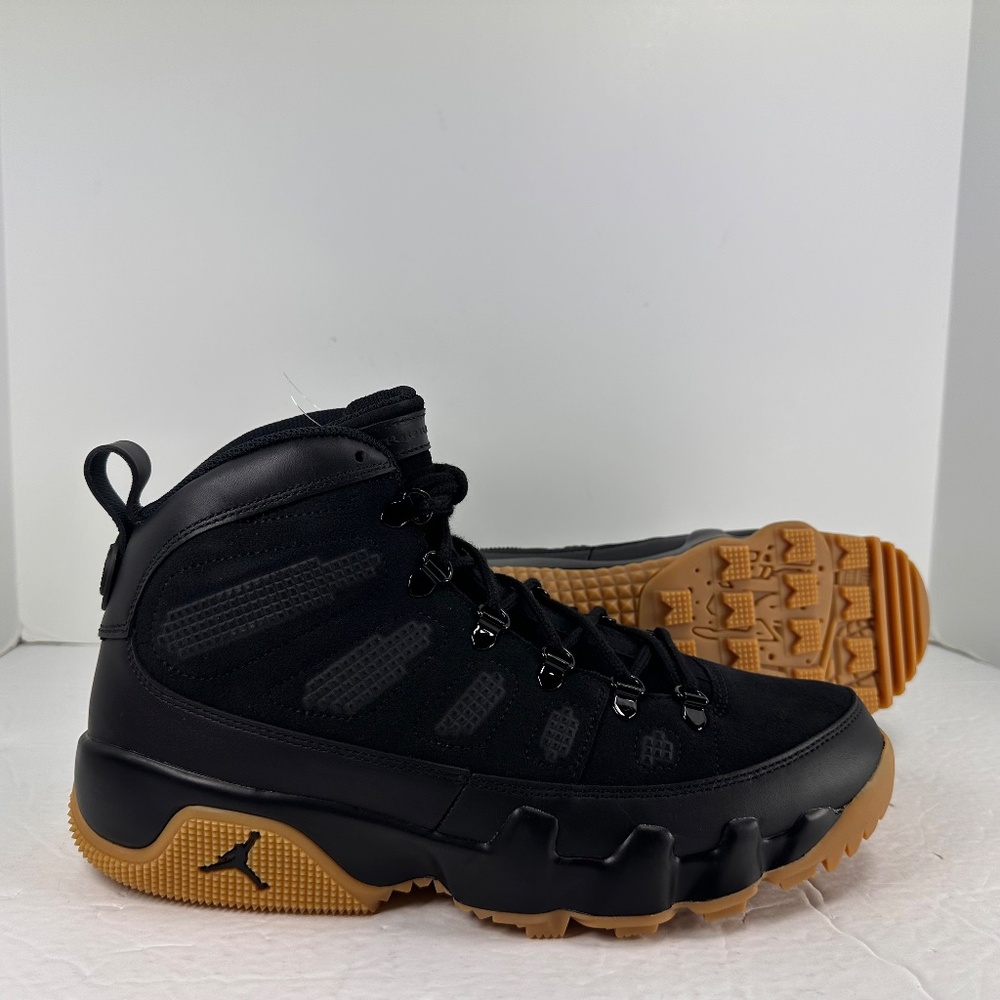 Nike Air Jordan 9 Retro Boots Shoes - Black/ Gum Light Brown (AR4491-025) New - Picture 6 of 13